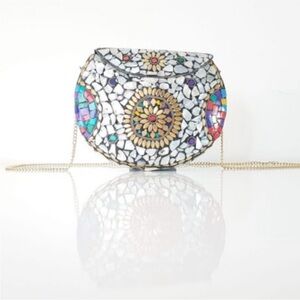 RAMLA - The Pearl Handmade Mosaic Patterned Women's Crossbody Bag